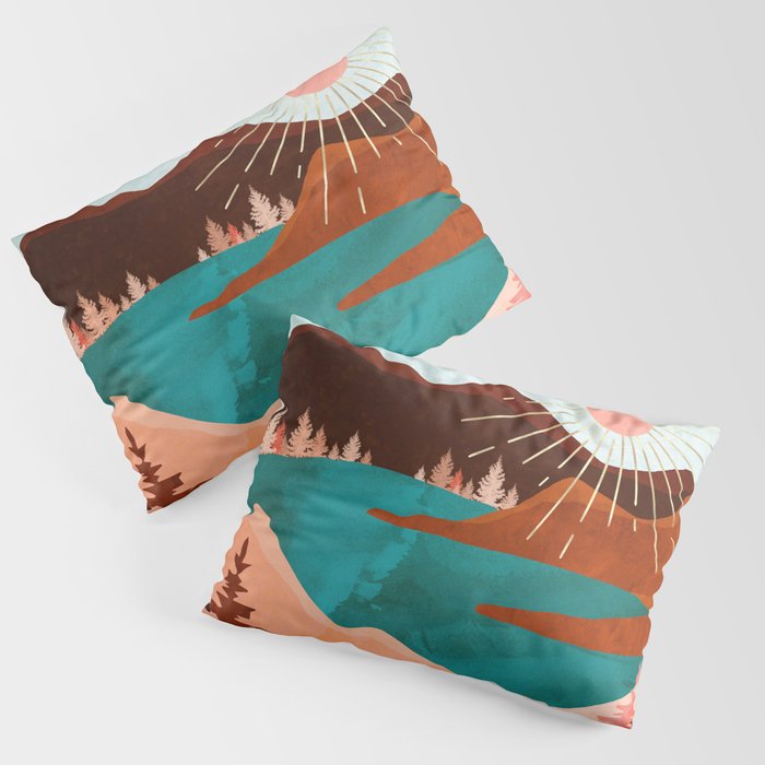 Retro Lake Pillow Sham Gallery Image 3