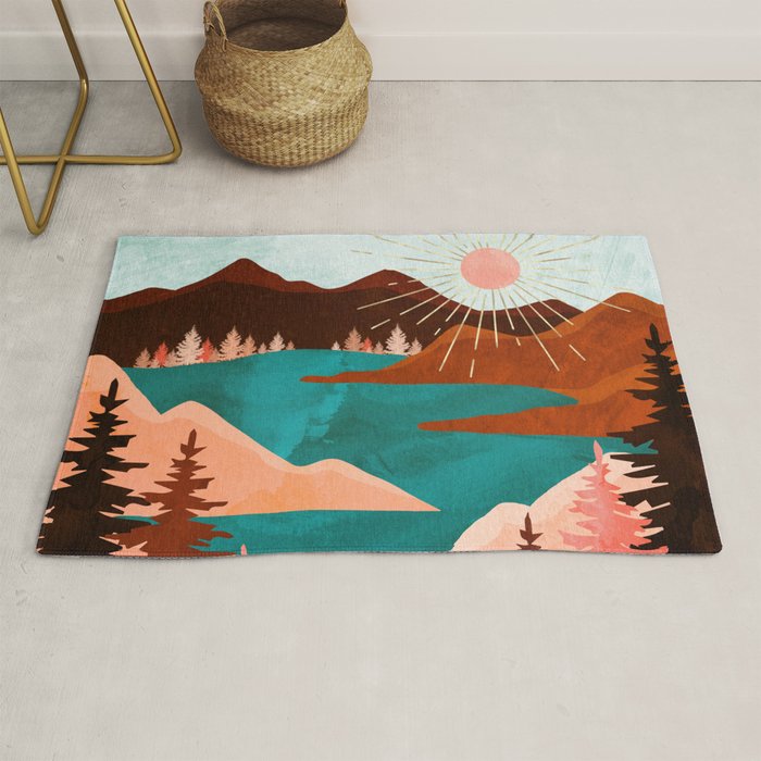 Retro Lake Rug Gallery Image 1