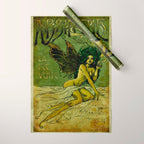 Vintage Parisian Green Fairy Absinthe Alcoholic Aperitif Advertisement Poster Wrapping Paper Gallery Image 1