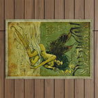 Vintage Parisian Green Fairy Absinthe Alcoholic Aperitif Advertisement Poster Outdoor Rug Gallery Image 1