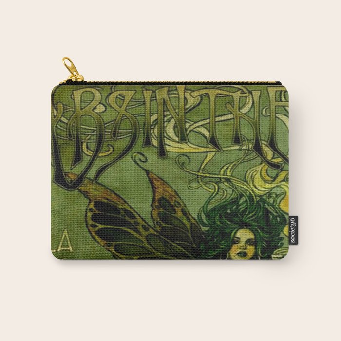 Vintage Parisian Green Fairy Absinthe Alcoholic Aperitif Advertisement Poster Carry All Pouch Gallery Image 1