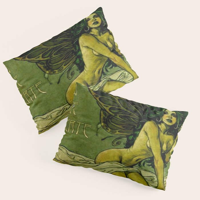 Vintage Parisian Green Fairy Absinthe Alcoholic Aperitif Advertisement Poster Pillow Sham Gallery Image 3