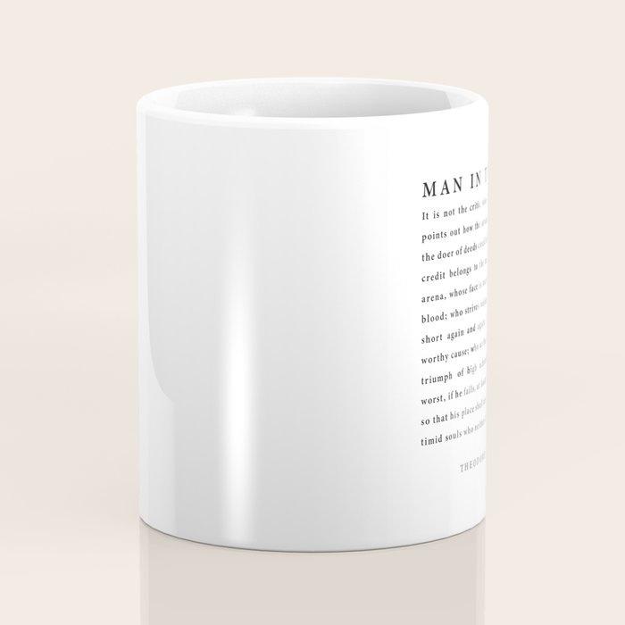 The Man In The Arena, Theodore Roosevelt Quote, Coffee Mug Gallery Image 4