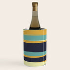 Stripes Abstract, Yellow, Teal, Navy Blue Wine Chiller Gallery Image 2