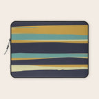 Stripes Abstract, Yellow, Teal, Navy Blue Laptop Sleeve Gallery Image 1