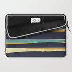 Stripes Abstract, Yellow, Teal, Navy Blue Laptop Sleeve Gallery Image 2