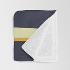 Stripes Abstract, Yellow, Teal, Navy Blue Throw Blanket Gallery Image 3