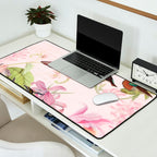 Vintage & Shabby Chic - Blush Tropical Hummingbird Flower Garden Desk Mat Gallery Image 2