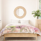 Vintage & Shabby Chic - Blush Tropical Hummingbird Flower Garden Duvet Cover Gallery Image 3