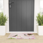 Vintage & Shabby Chic - Blush Tropical Hummingbird Flower Garden Welcome Mat Gallery Image 3
