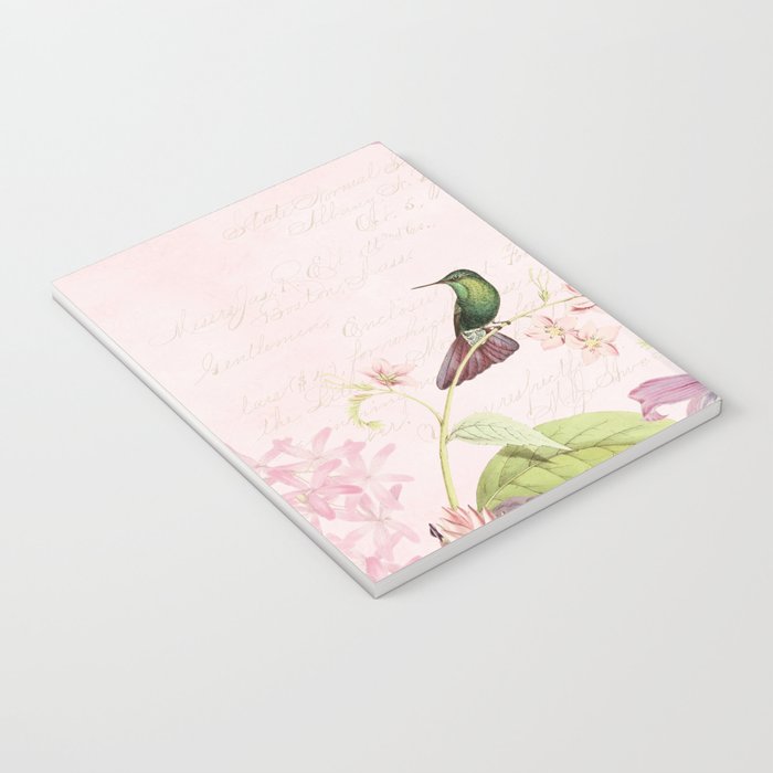 Vintage & Shabby Chic - Blush Tropical Hummingbird Flower Garden Notebook Gallery Image 3