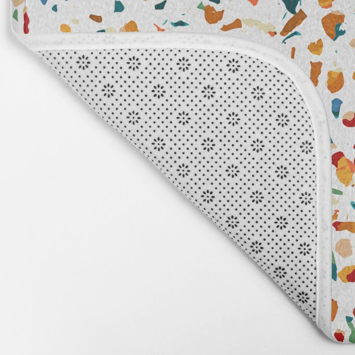 Tan Terrazzo | Eclectic Quirky Confetti Painting | Celebration Colorful Boho Happy Party Graphic  Bath Mat Gallery Image 2