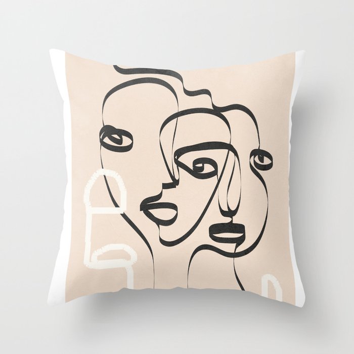 Abstract Minimal Line VIII Throw Pillow Gallery Image 6