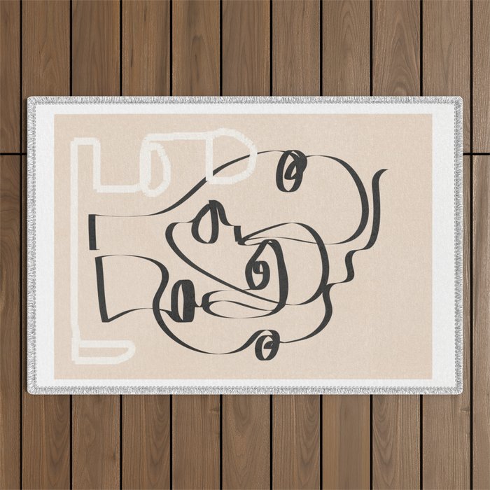 Abstract Minimal Line VIII Outdoor Rug Gallery Image 1