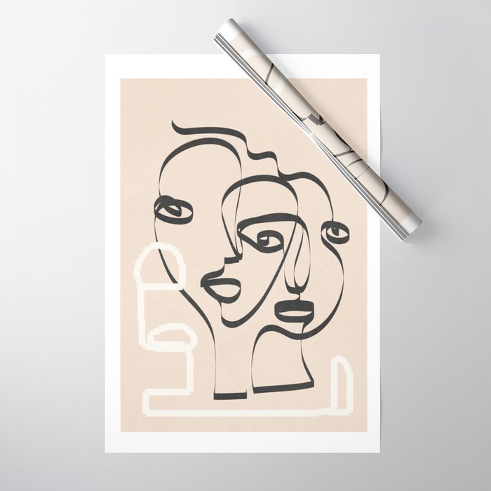 Abstract Minimal Line VIII Wrapping Paper Gallery Image 1