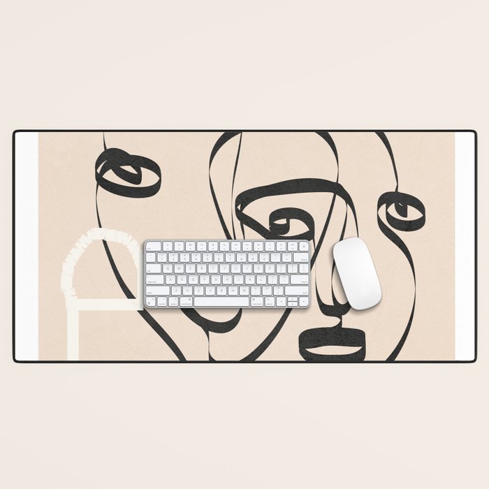 Abstract Minimal Line VIII Desk Mat Gallery Image 1