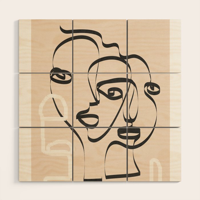 Abstract Minimal Line VIII Wood Wall Art Gallery Image 1