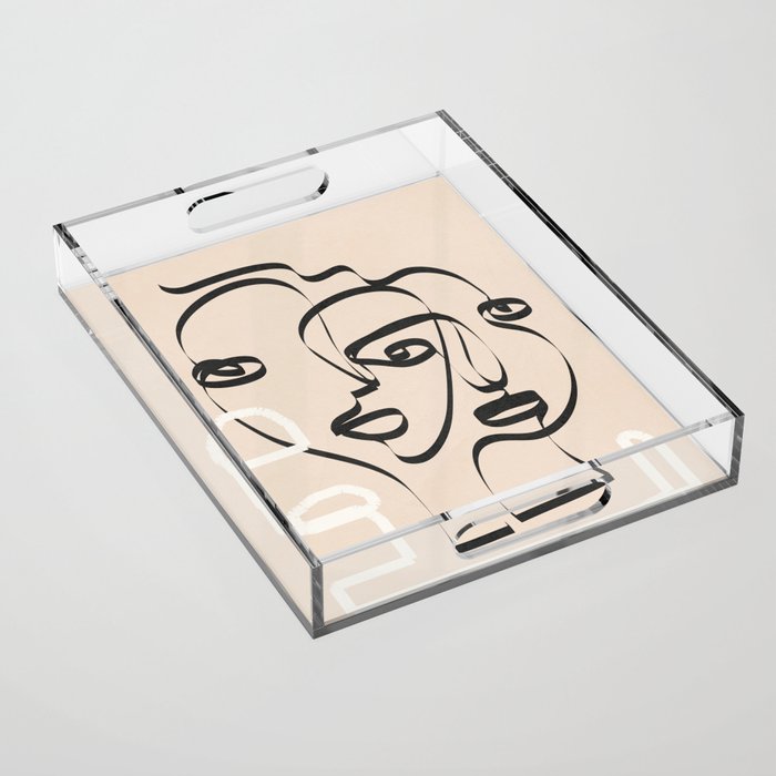 Abstract Minimal Line VIII Acrylic Tray Gallery Image 1