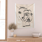 Abstract Minimal Line VIII Wall Tapestry Gallery Image 2