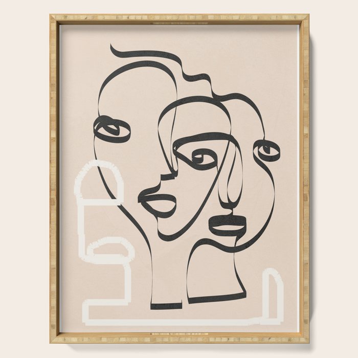 Abstract Minimal Line VIII Serving Tray Gallery Image 1