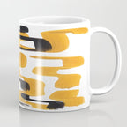 Mid Century Abstract Black & Yellow Fun Pattern 70's Mustard Ripples Lines Retro Style Coffee Mug Gallery Image 1