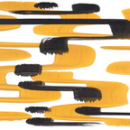 Mid Century Abstract Black & Yellow Fun Pattern 70's Mustard Ripples Lines Retro Style Coffee Mug Gallery Image 2