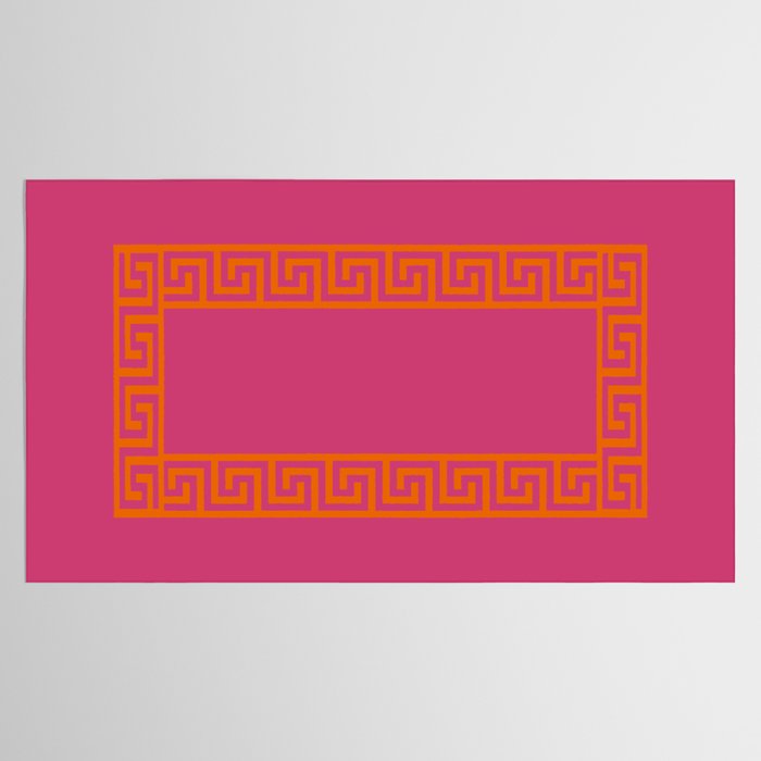 Pink Greek Key Print Tablecloth Gallery Image 2