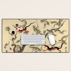 Kawanabe Kyosai. Frogs triumphing over snakes Desk Mat Gallery Image 1