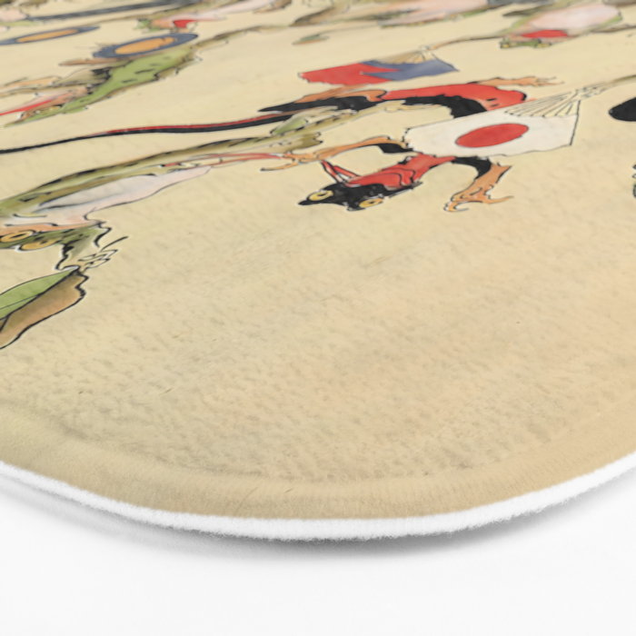Kawanabe Kyosai. Frogs triumphing over snakes Bath Mat Gallery Image 3