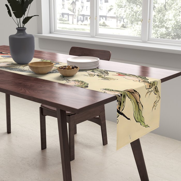 Kawanabe Kyosai. Frogs triumphing over snakes Table Runner Gallery Image 2