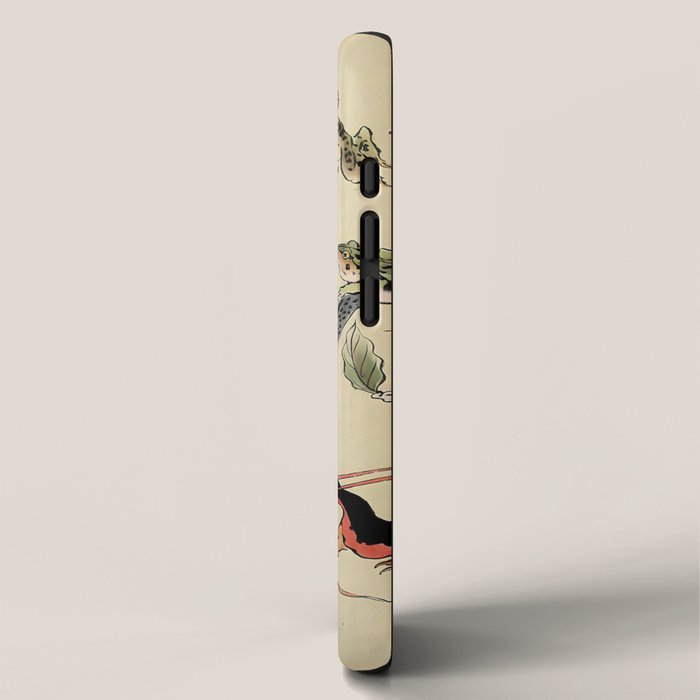 Kawanabe Kyosai. Frogs triumphing over snakes iPhone Case Gallery Image 2