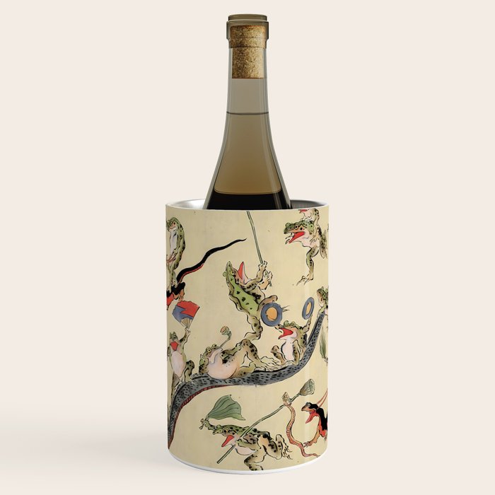 Kawanabe Kyosai. Frogs triumphing over snakes Wine Chiller Gallery Image 1