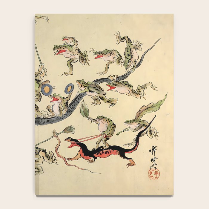 Kawanabe Kyosai. Frogs triumphing over snakes Notebook Gallery Image 4