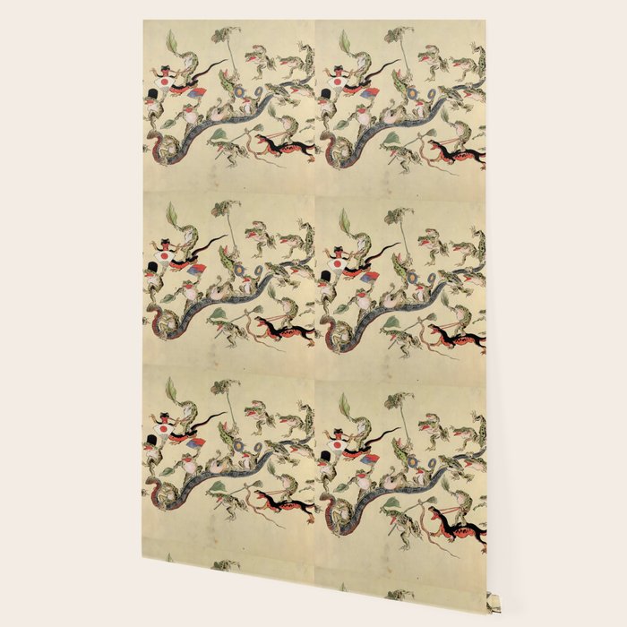 Kawanabe Kyosai. Frogs triumphing over snakes Wallpaper Gallery Image 2