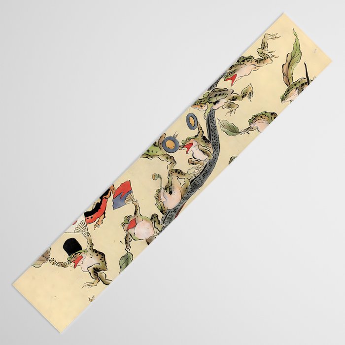 Kawanabe Kyosai. Frogs triumphing over snakes Table Runner Gallery Image 3