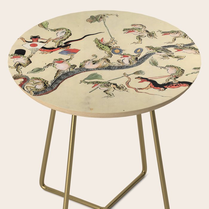 Kawanabe Kyosai. Frogs triumphing over snakes Side Table Gallery Image 2