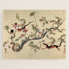 Kawanabe Kyosai. Frogs triumphing over snakes Jigsaw Puzzle Gallery Image 1