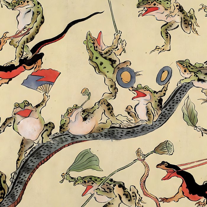 Kawanabe Kyosai. Frogs triumphing over snakes Coffee Mug Gallery Image 2