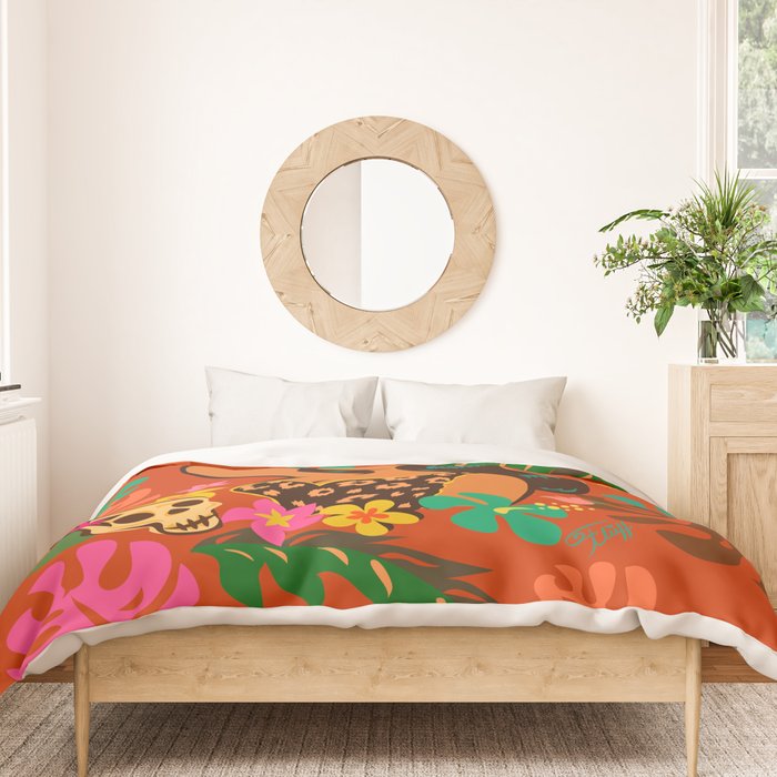 Tropical Tiki Girl Duvet Cover Gallery Image 3