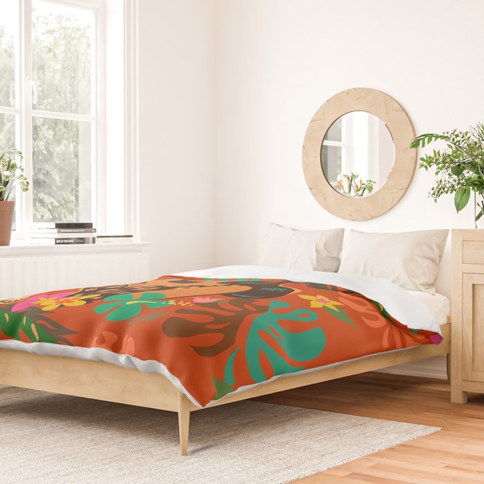 Tropical Tiki Girl Duvet Cover Gallery Image 2
