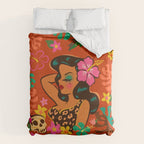 Tropical Tiki Girl Duvet Cover Gallery Image 6