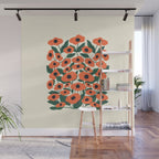 Red Poppy Garden 2 Wall Mural Gallery Image 1