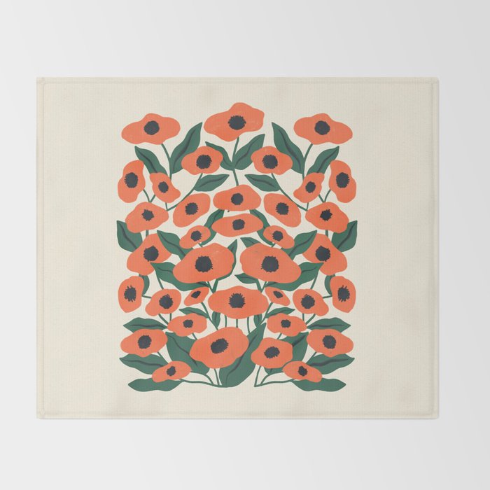 Red Poppy Garden 2 Throw Blanket Gallery Image 2