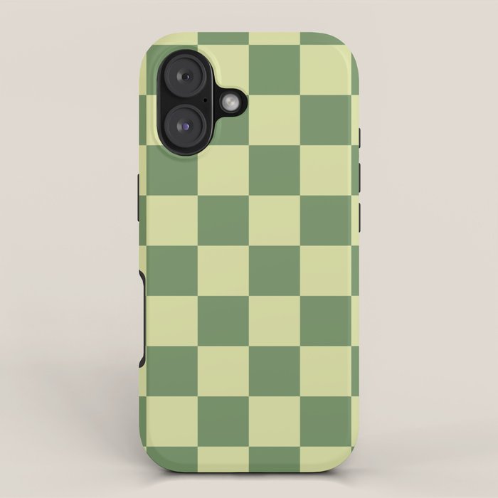 Pistachio Cream x Sea Glass Mixed Checker iPhone Case Gallery Image 1