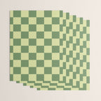 Pistachio Cream x Sea Glass Mixed Checker Wrapping Paper Gallery Image 3