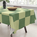 Pistachio Cream x Sea Glass Mixed Checker Tablecloth Gallery Image 3