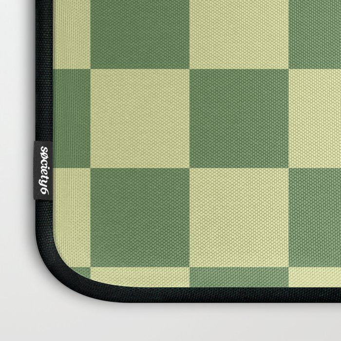 Pistachio Cream x Sea Glass Mixed Checker Laptop Sleeve Gallery Image 3