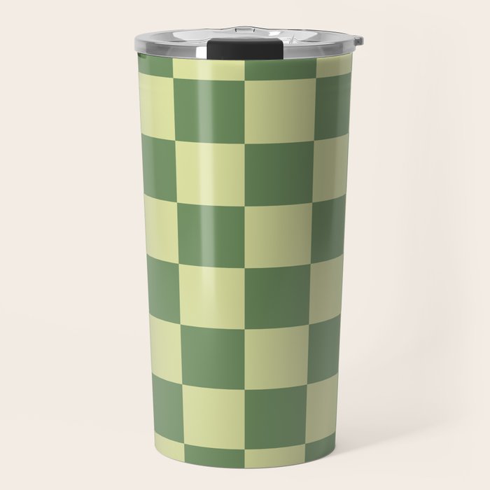 Pistachio Cream x Sea Glass Mixed Checker Travel Mug Gallery Image 1
