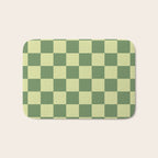 Pistachio Cream x Sea Glass Mixed Checker Bath Mat Gallery Image 1