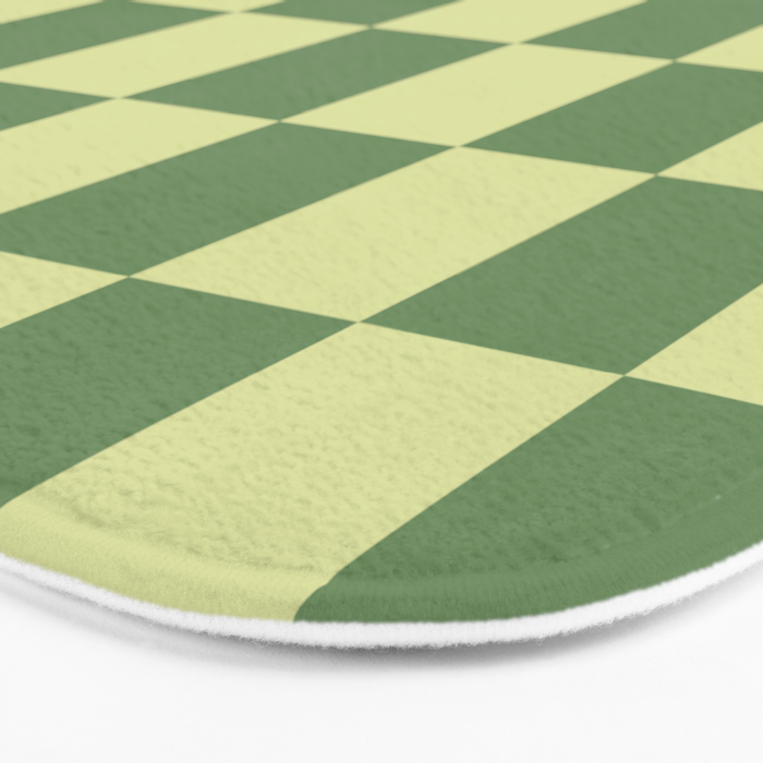Pistachio Cream x Sea Glass Mixed Checker Bath Mat Gallery Image 3